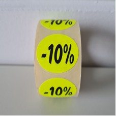 Etiket Ø27mm fluor geel -10% 500/rol